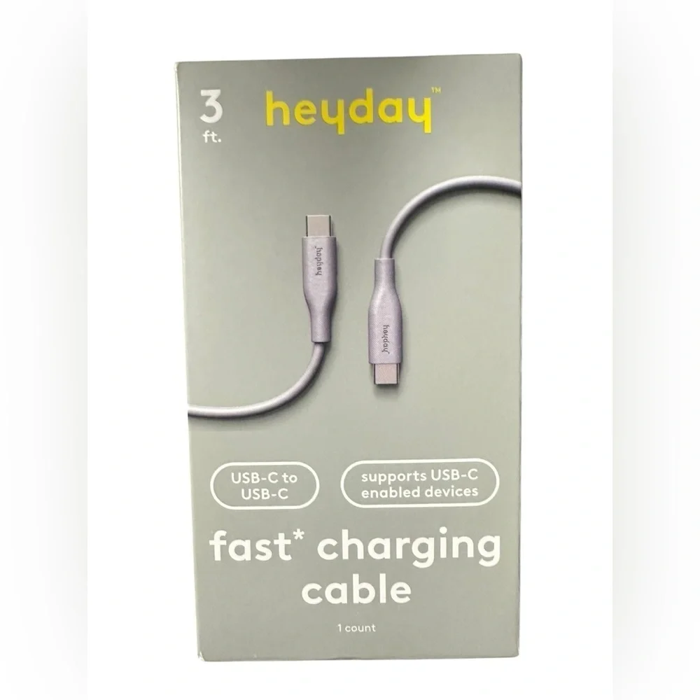 Heyday Gray USB-C to USB-C Cable